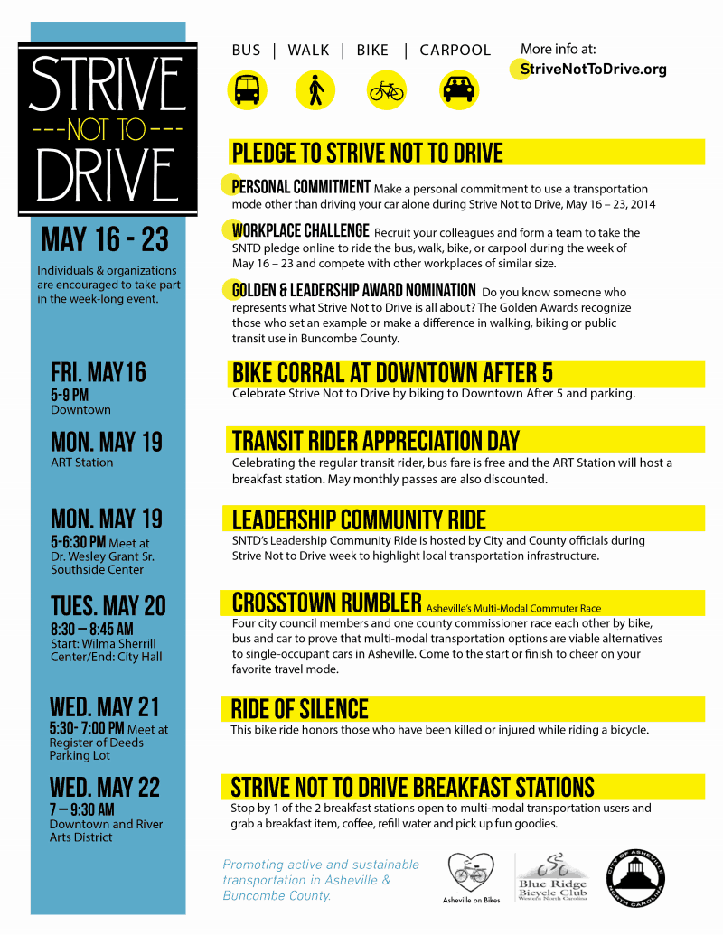 Strive Not To Drive 2014 Events