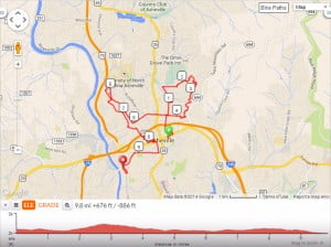 Pumpkin Pedaller 14 route