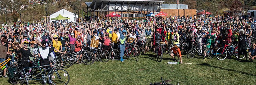 Hundreds of riders assemble for the Pumpkin Pedaller bike ride