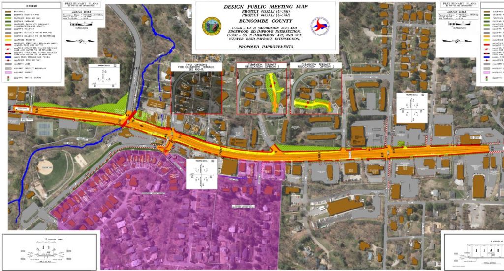 NCDOT proposed widening of Merrimon