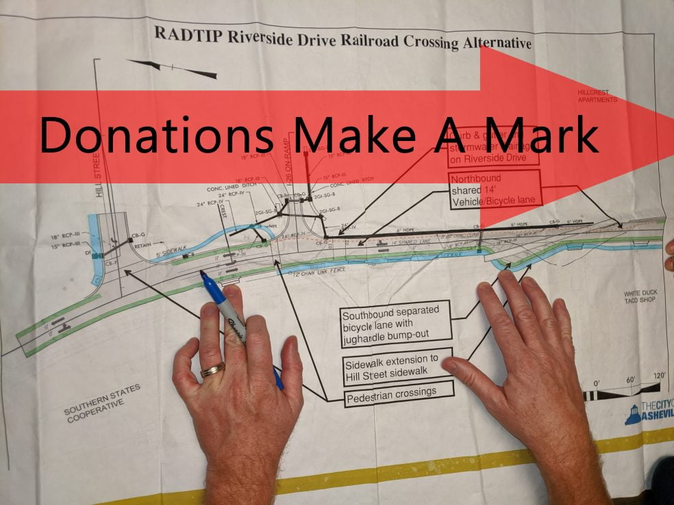 Image of hands on blueprints of Riverside Railroad crossing design