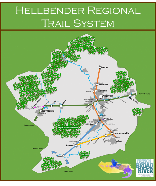 Draft Hellbender Trail network map