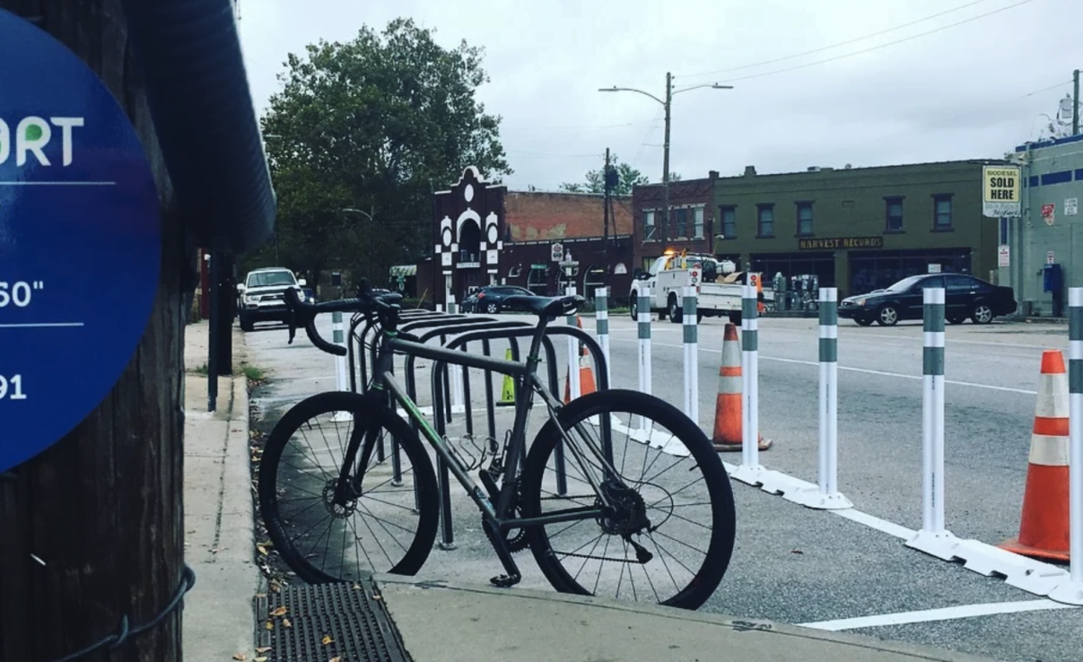 Bikes on Haywood Road in Asheville, NC