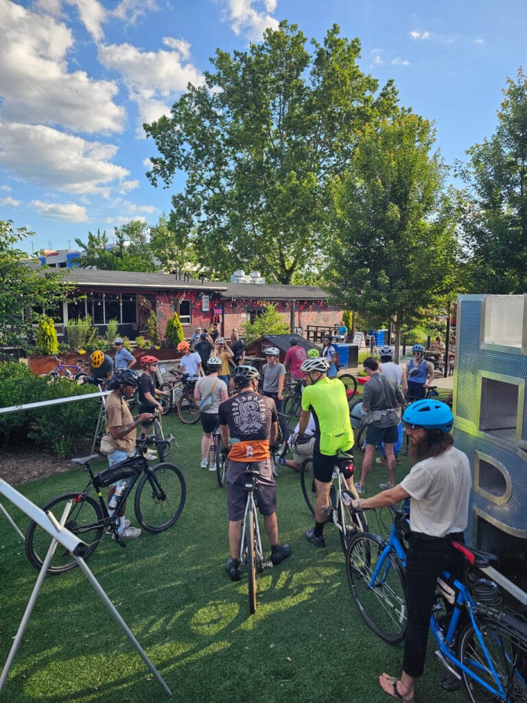 Cyclists at Bear’s Community Ride in Asheville