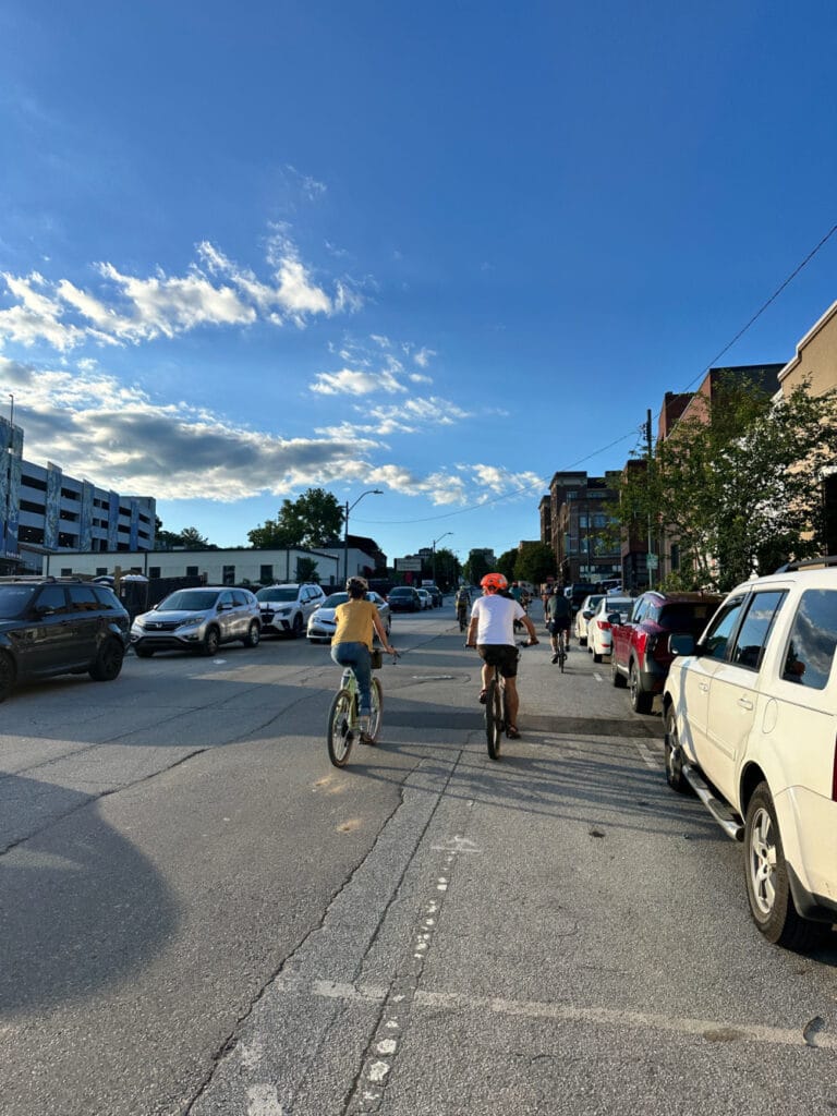 Cyclists at Bear’s Community Ride in Asheville