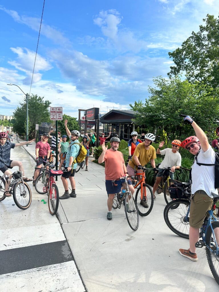 Cyclists at Bear’s Community Ride in Asheville