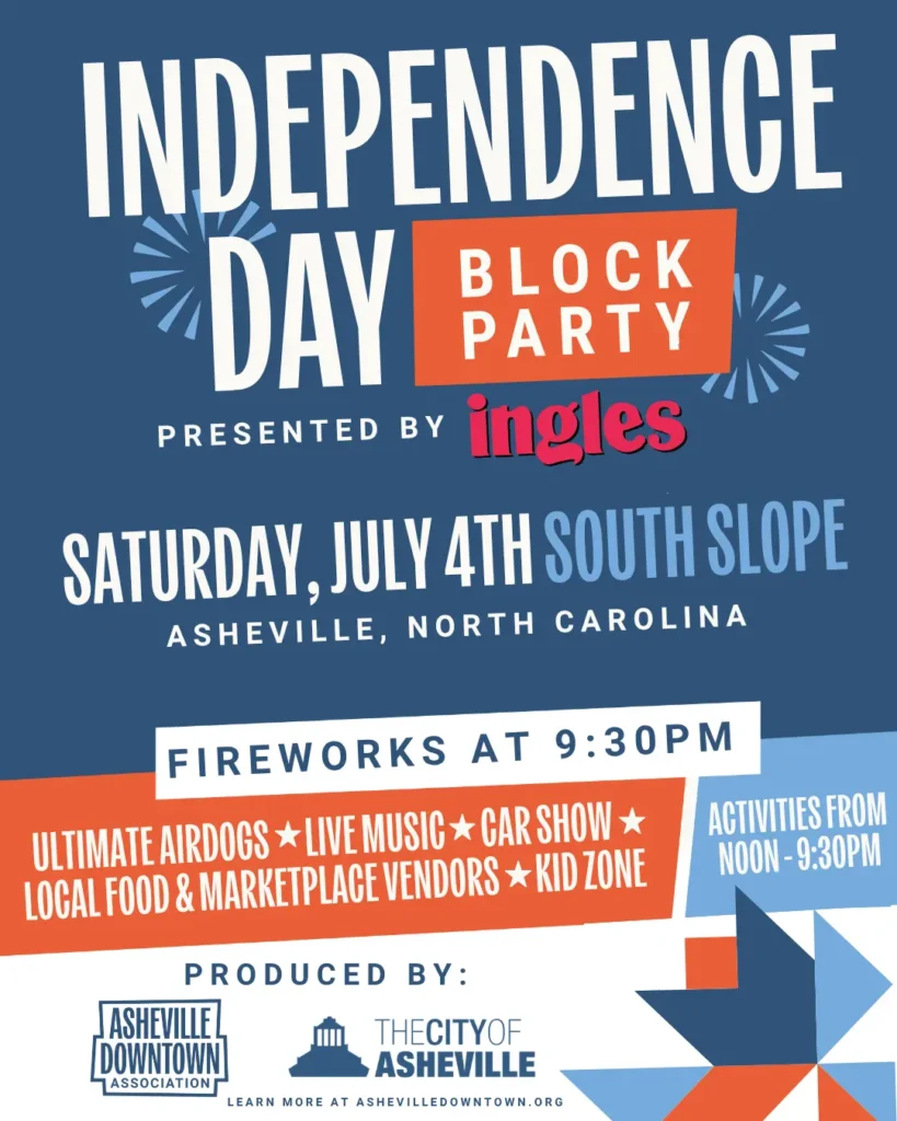 Independence Day Block Party Produced by Asheville Downtown Association, Saturday, July 4th